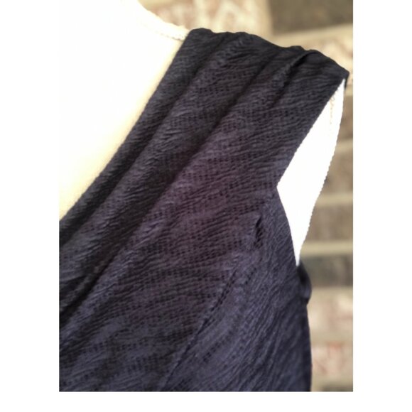 David Meister Navy One-Shoulder Beaded Cocktail Dress – Size 12 - Picture 8 of 14